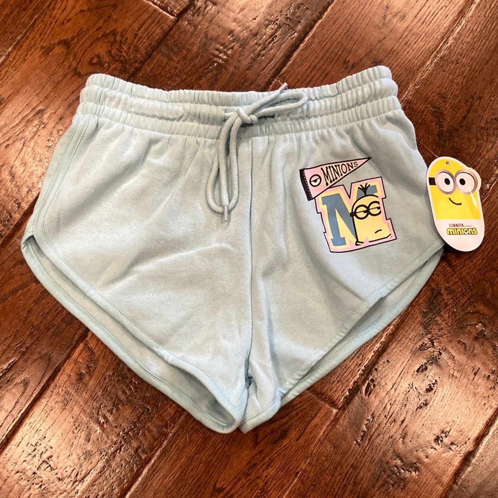 Junior’s Minions Athletic Light Blue Shorts Size XS NEW